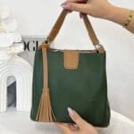 کیف دوشی زنانه تک بند شرانگ سبز