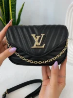 کیف کلاچ و دوشی زنجیردار زنانه لویی ویتون مشکی - تصویر 2