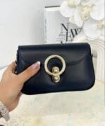 کیف دوشی و کلاچ زنانه قفل دار مشکی + فیلم