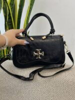 کیف دستی و دوشی زنانه توری برچ مشکی - Image 2