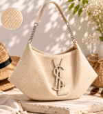 کیف کنفی تابستانی زنانه YSL مدل هوبو کرم - Image 3
