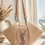 کیف کنفی تابستانی زنانه YSL مدل هوبو کرم