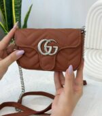 کیف دوشی زنانه گوچی قهوه‌ای - Image 2