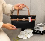 ALT: کیف دستی زنانه مشکی قهوهای مدل سگکدار