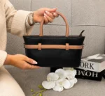 ALT: کیف دستی زنانه مشکی قهوهای مدل سگکدار