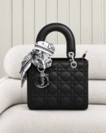 ALT: کیف دستی و دوشی زنانه طرح دیور مشکی دوخت لوزی