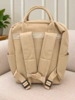 کوله پشتی CK کالوین کلین زنانه و مردانه کرم با جیب جلویی زیپدار