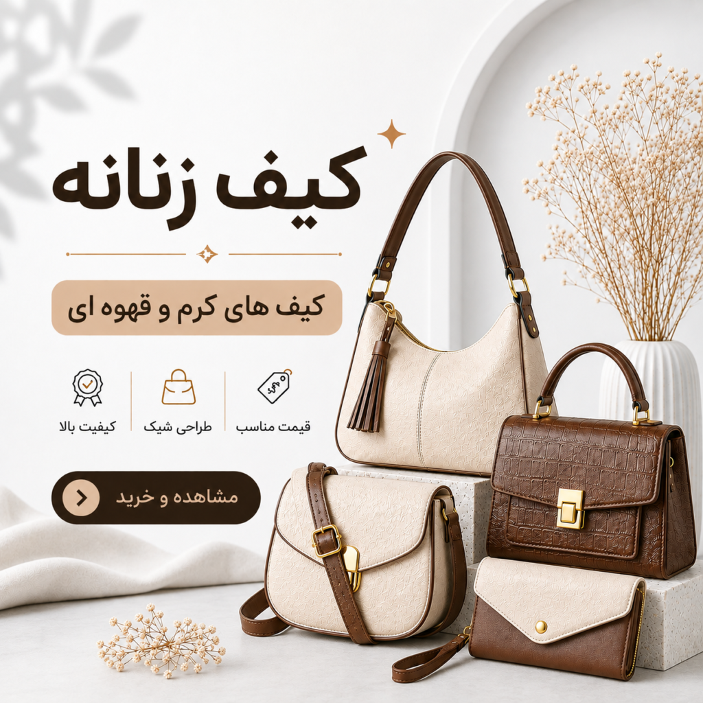 کیف های کرم و قهوه ای