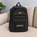 کوله پشتی CAT کاترپیلار مشکی چندجیب نمای جلو