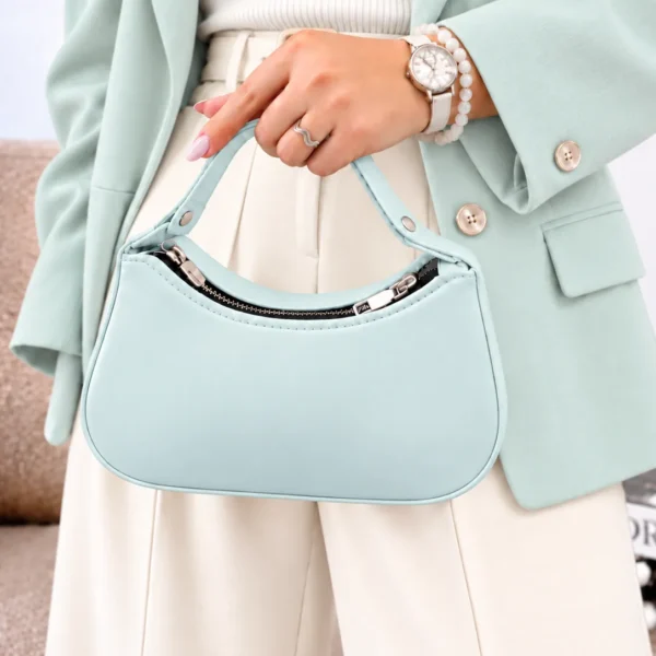 کیف دستی و دوشی زنانه ساده آبی یخی