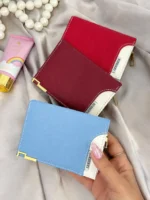 کیف پول زنانه زهدار ۹ جاکارتی آبی آسمانی و سفید